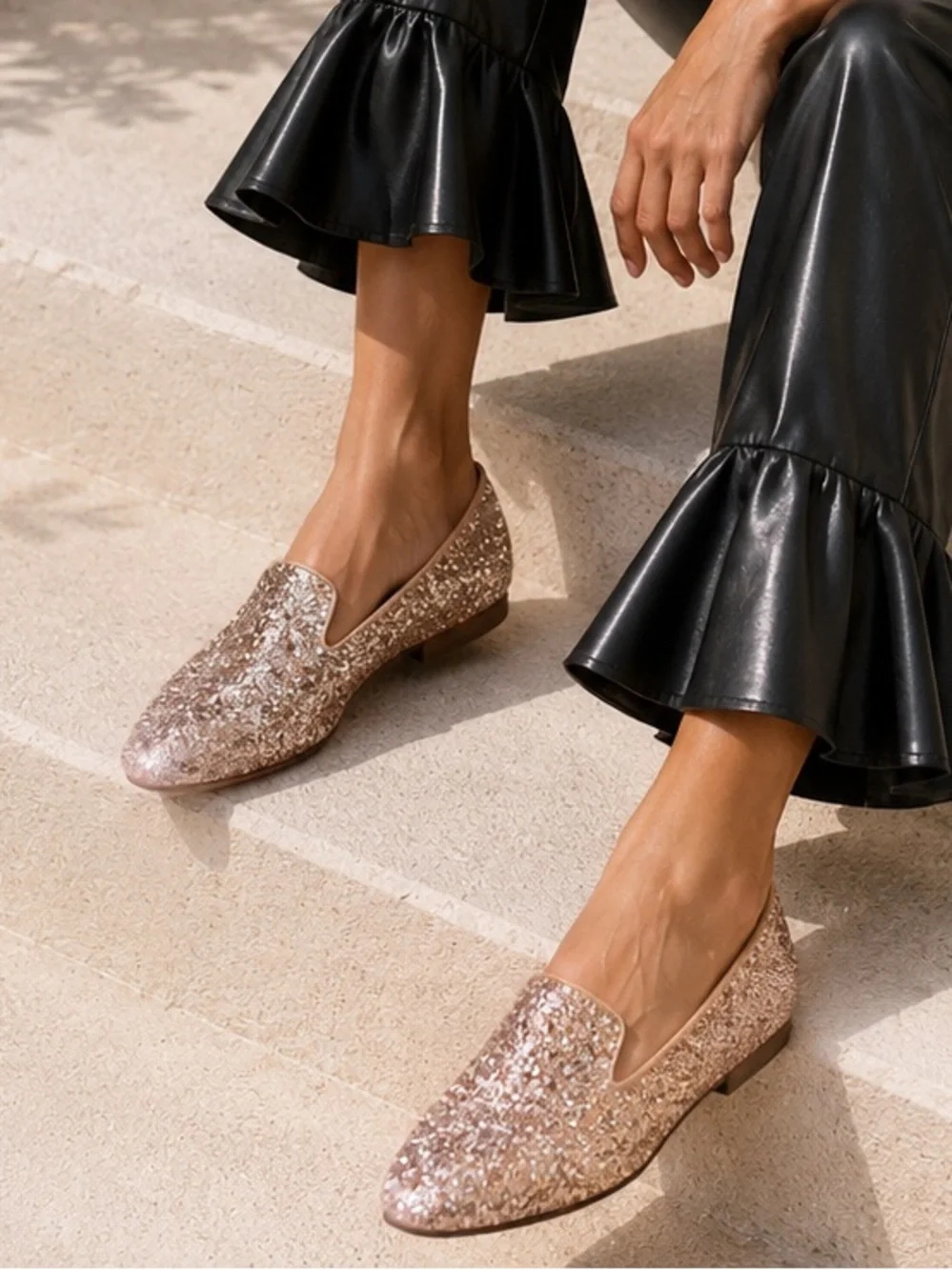 Birdies Silver Sparkle Flats 💞